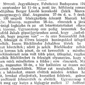 Részlet a „A dunántúli zsidóüldözések aktáiból” (Forrás: Egyenlőség, 1919. 09. 18., 3.o.)
